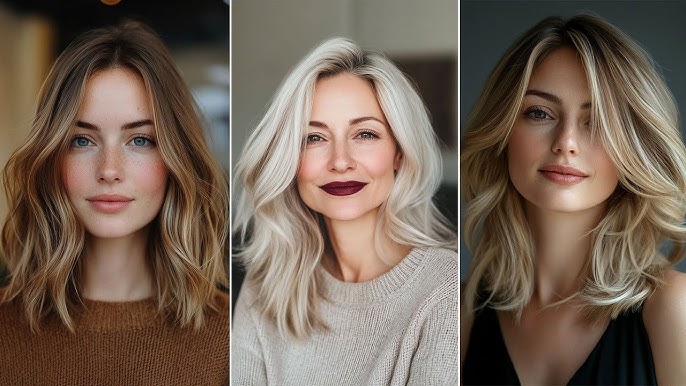 Best Hairstyles and Haircuts for Women featuring trendy shoulder-length waves for all ages, including youthful and mature looks for 2025.